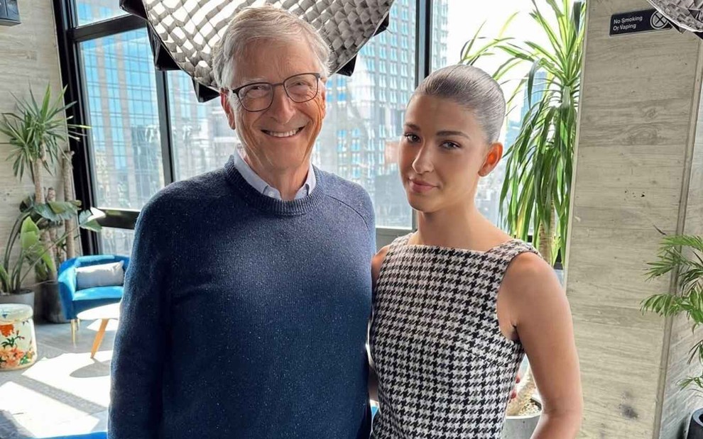 Bill Gates junto a filha Phoebe Gates