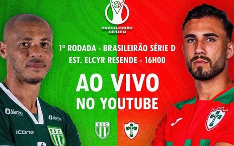 Imagem de divulgação da partida entre Boa Vista (RJ) x Portuguesa (SP)