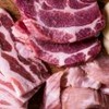 Montagem com carne, frango e peixe