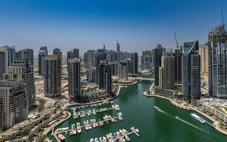 Imagem aérea de Dubai