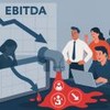 Gráfico em queda e cano rachado mostram como falhas de liderança drenam o EBITDA das empresas.