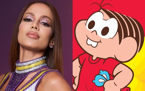 Anitta e personagem Mônica, de Mauricio de Sousa