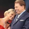 Imagem de Eliana ao lado de Silvio Santos durante o Troféu Imprensa