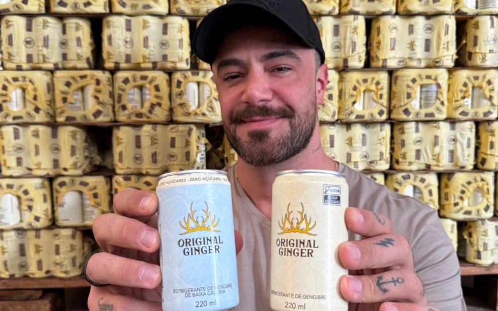 Felipe Titto mostra versão tradicional e zero da Original Ginger, refrigerante de gengibre