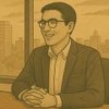 Ilustração da IA Gepeto conversando com Marcelo Mearim, CEO da operação brasileira da healthtech Sofya
