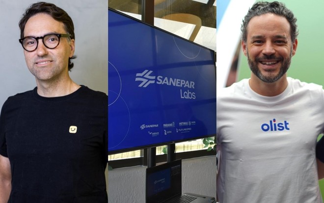 Montagem com Davi Holanda (Jota), Sanepar e Tiago Dalvi (Olist)