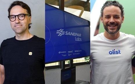 Montagem com Davi Holanda (Jota), Sanepar e Tiago Dalvi (Olist)