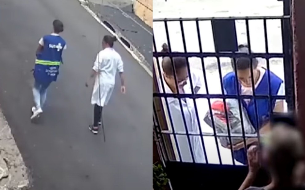 Imagem de golpistas durante golpe contra idoso em São Paulo