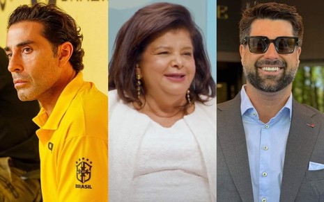 Montagem com João Adibe (Cimed), Luiza Helena Trajano (Magalu) e Alfredo Soares (G4)