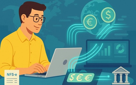 MEI brasileiro presta serviços ao exterior com recebimento em dólar via plataformas digitais.