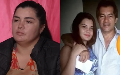 Montagem com Mirella Bruna da Silva e o pai, Antônio Sobrinho, que morreu em 2021