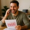 Ilustração criada por inteligência artificial mostra pessoa comemorando pagamento de dívida