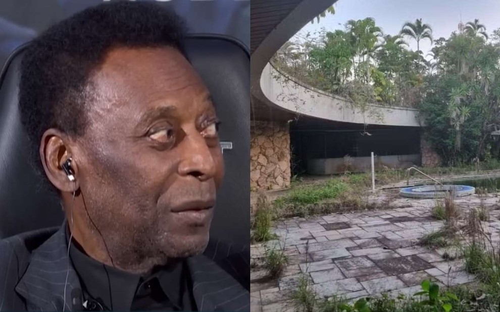 Um dos espaços abandonados na mansão de Pelé, em Guarujá (SP)