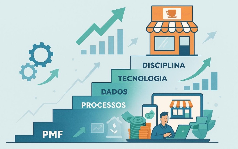 Escada conceitual mostra etapas após o PMF