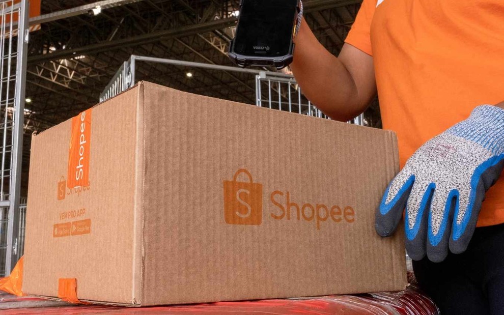Caixa de entrega da Shopee